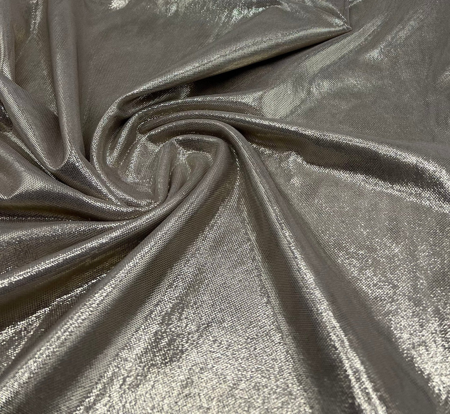 Gold Foil Mesh Fabric Stretch