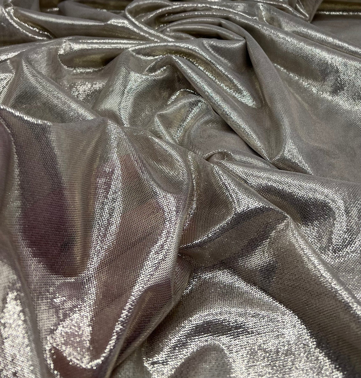 Gold Foil Mesh Fabric Stretch
