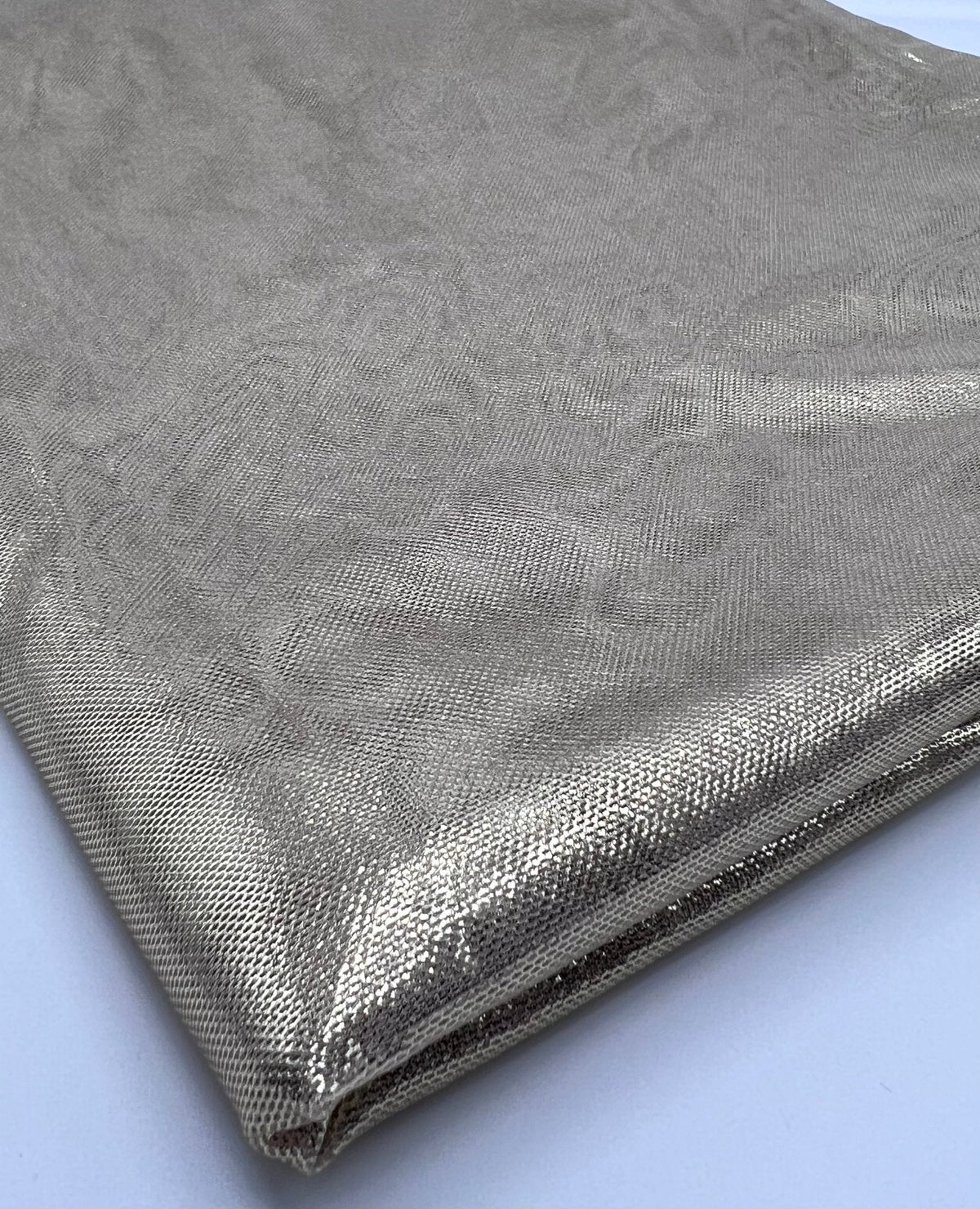 Gold Foil Mesh Fabric Stretch