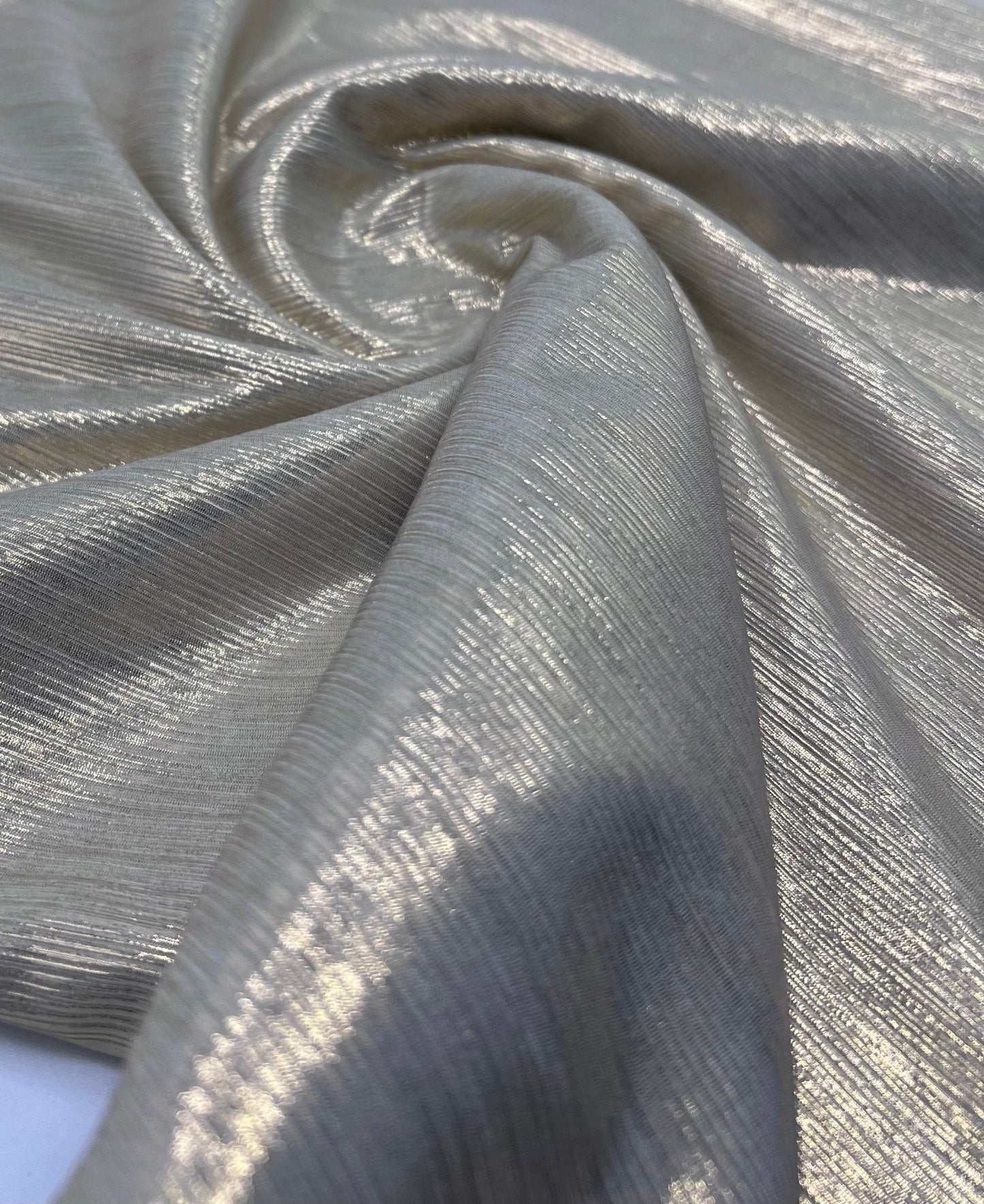 Champagne Gold Metallic Foil Rib Fabric