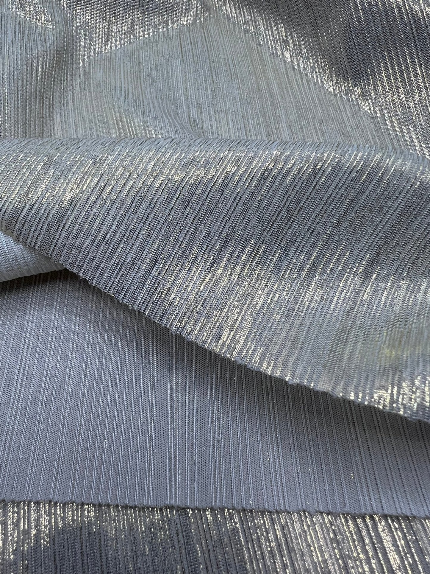 Champagne Gold Metallic Foil Rib Fabric