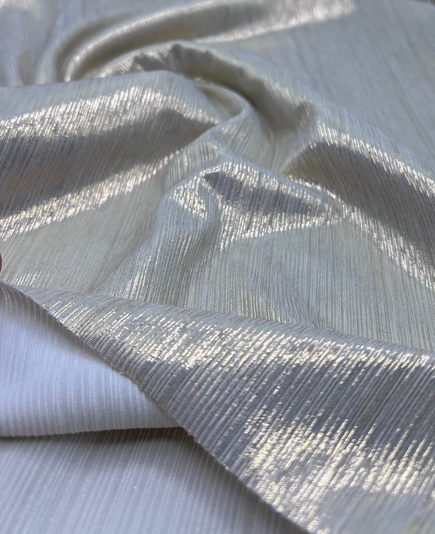 Champagne Gold Metallic Foil Rib Fabric
