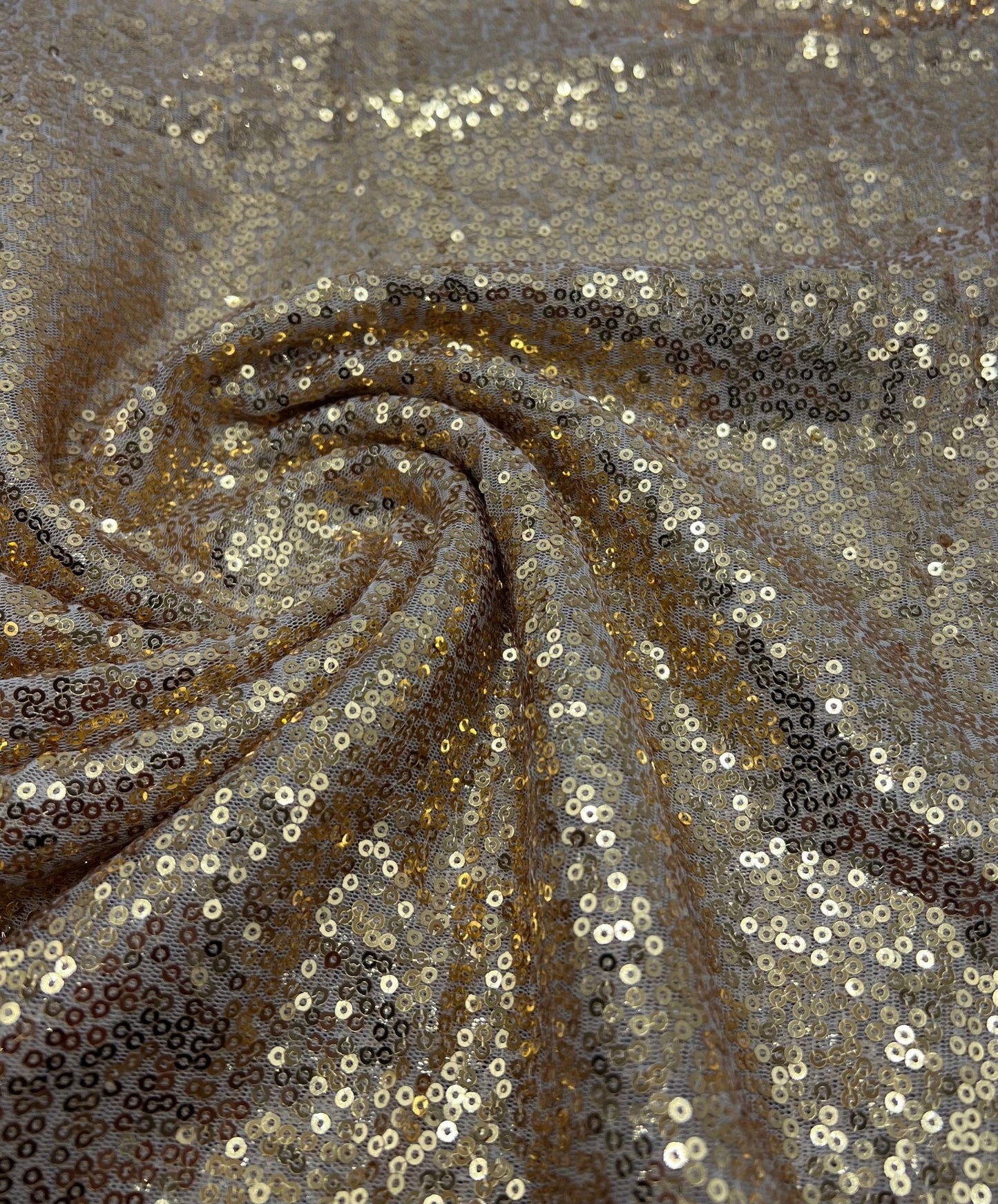 Gold On Stone Sequin Detail Non Stretch Fabric