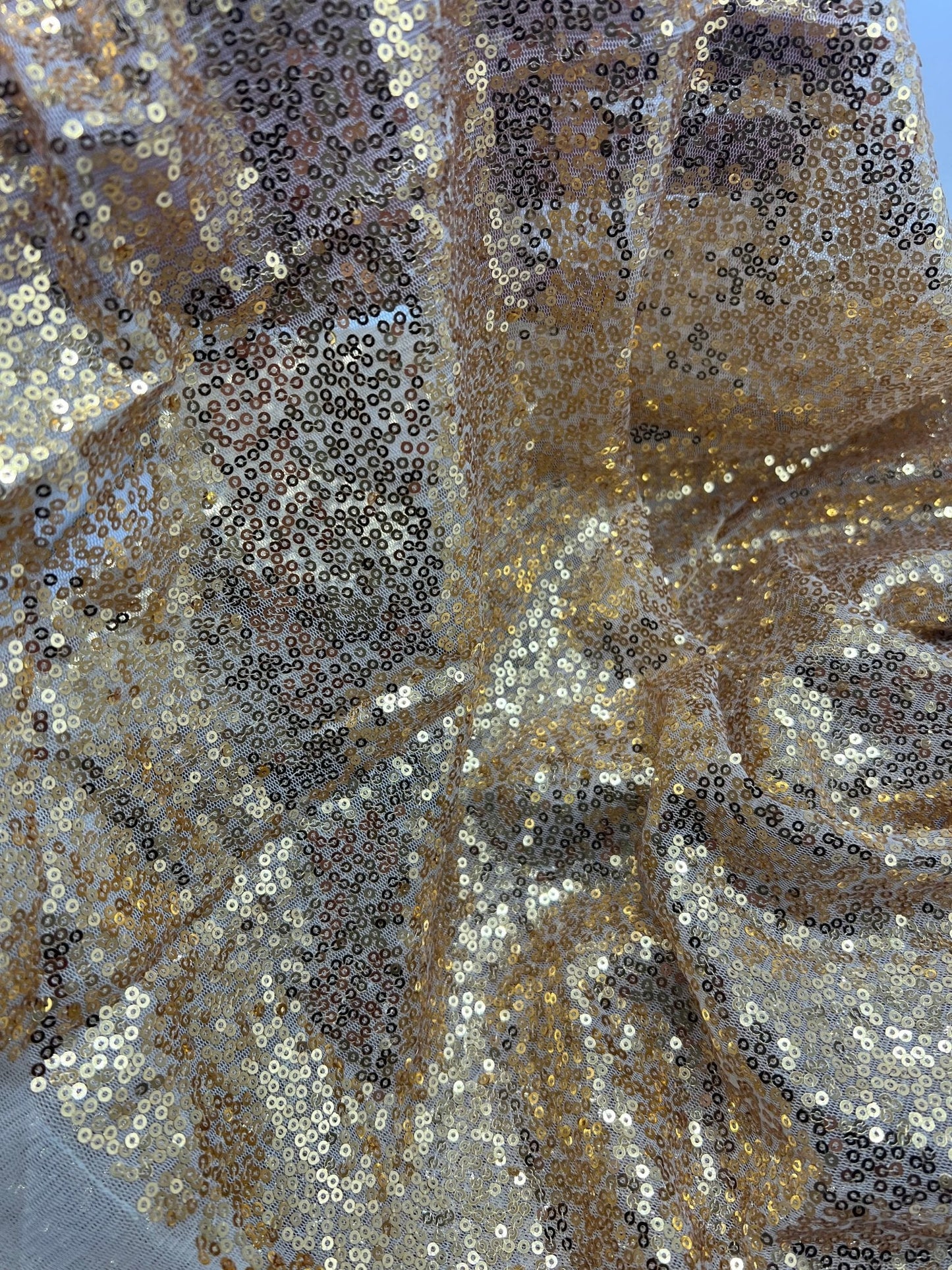 Gold On Stone Sequin Detail Non Stretch Fabric