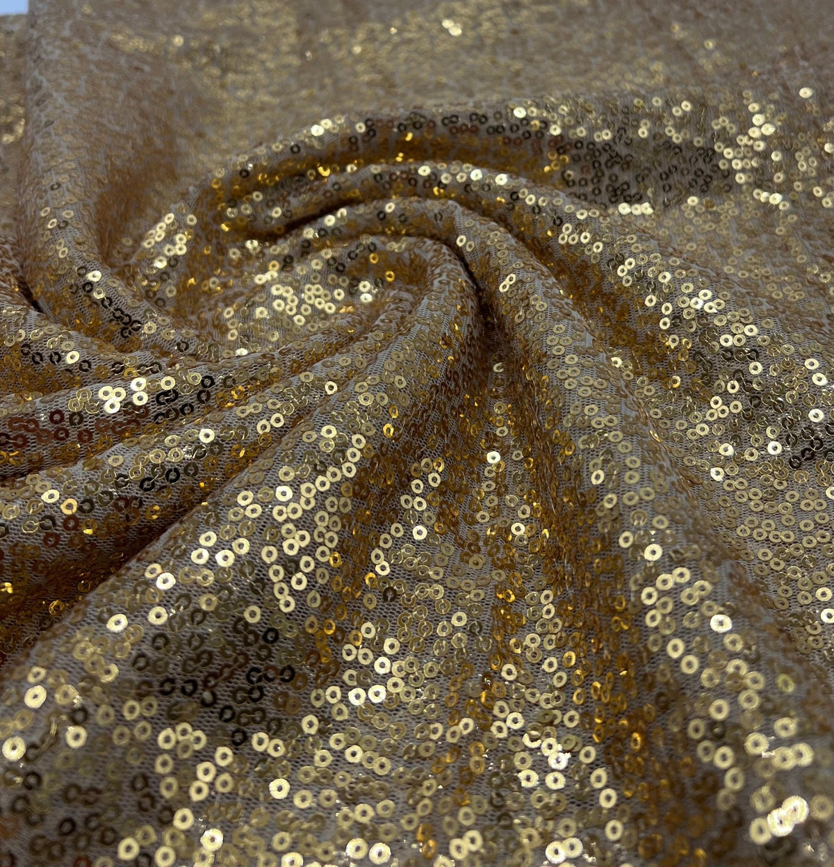 Gold On Stone Sequin Detail Non Stretch Fabric