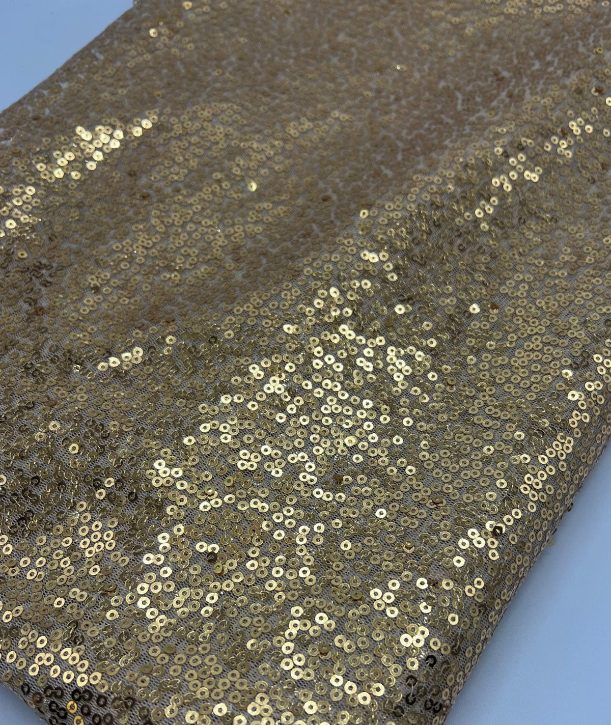Gold On Stone Sequin Detail Non Stretch Fabric