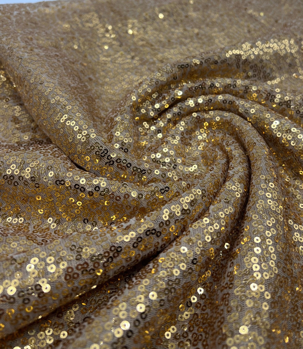 Gold On Stone Sequin Detail Non Stretch Fabric