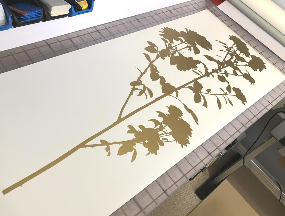 Large Roses Silhouette Wall Sticker Decal