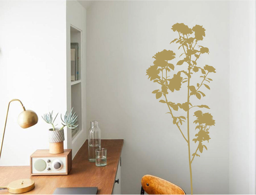 Large Roses Silhouette Wall Sticker Decal