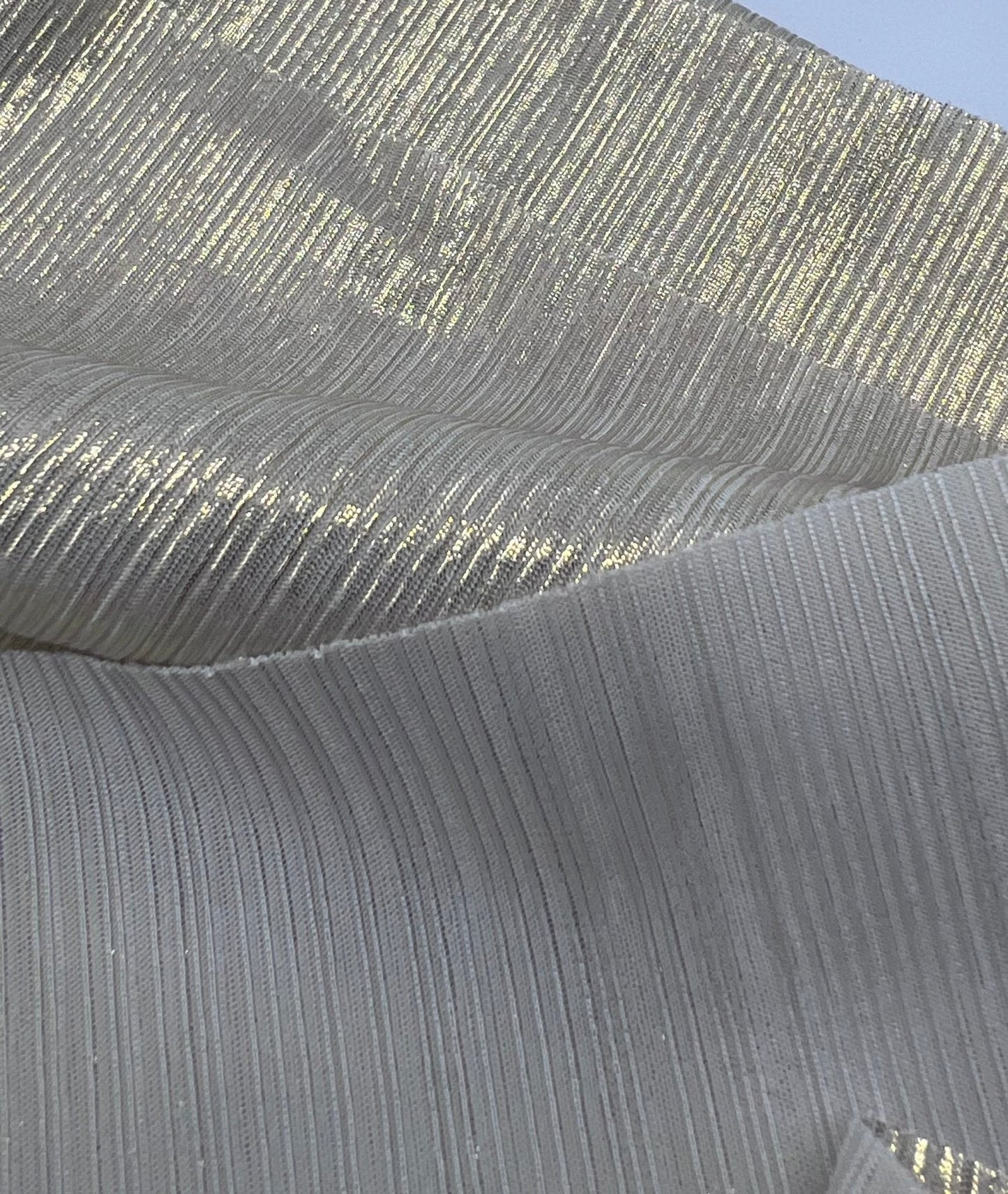Gold Shiny Metallic Foil Rib Fabric