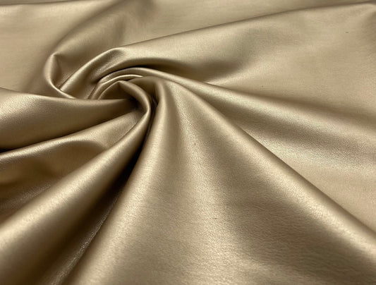 Gold Textured Faux Leather Leatherette Stretch Fabric