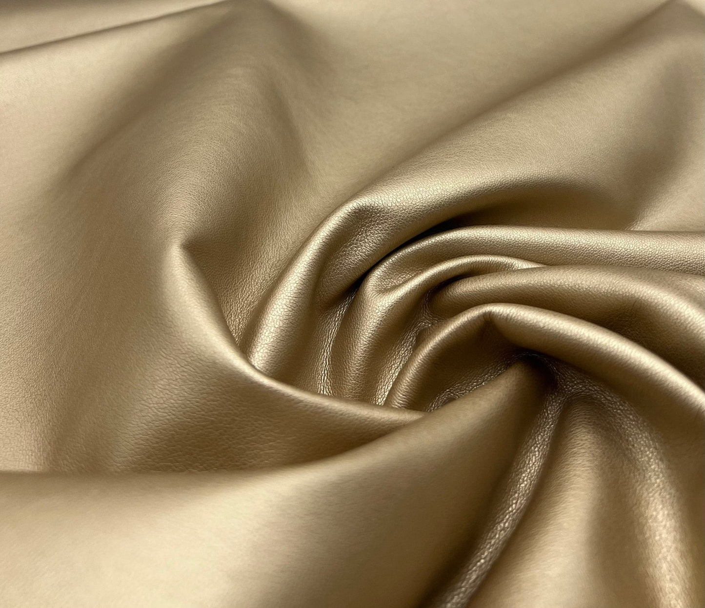 Gold Textured Faux Leather Leatherette Stretch Fabric