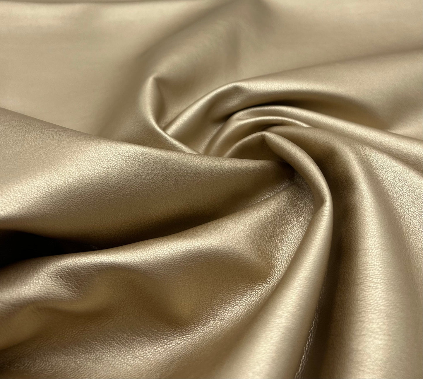 Gold Textured Faux Leather Leatherette Stretch Fabric