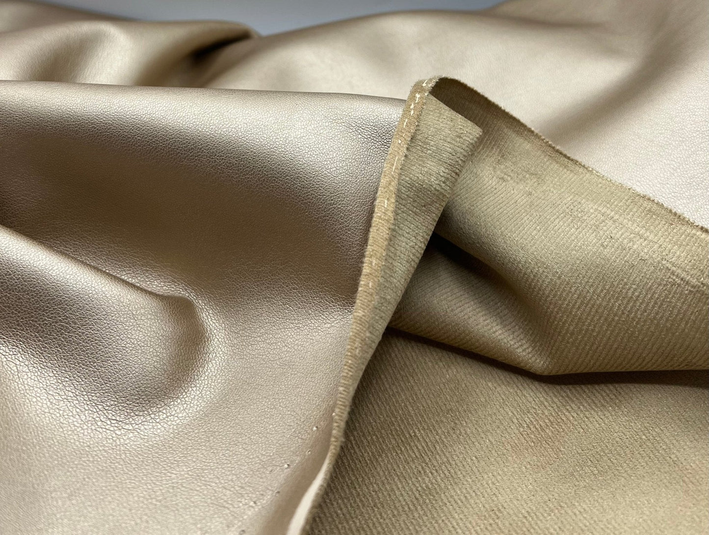 Gold Textured Faux Leather Leatherette Stretch Fabric