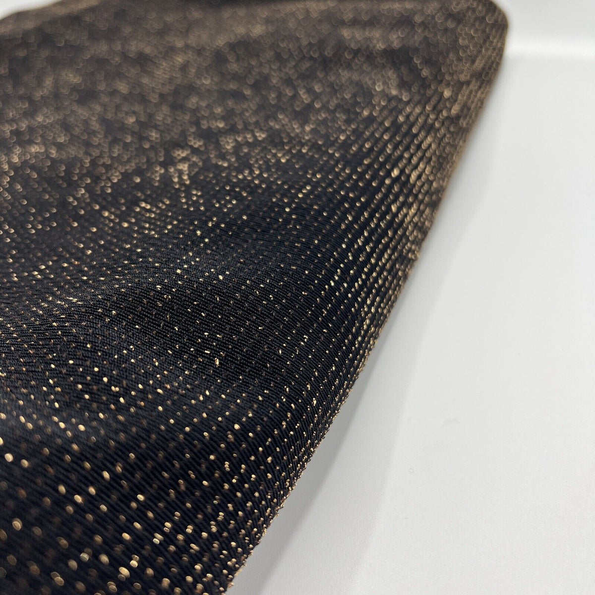 Gold Thread Detail Lurex Sparkle Metallic Stretch Knit Fabric