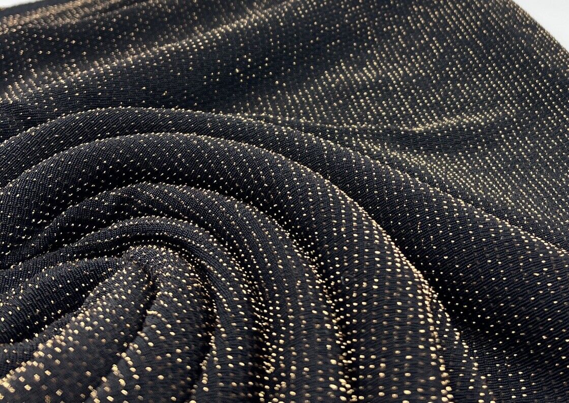 Gold Thread Detail Lurex Sparkle Metallic Stretch Knit Fabric