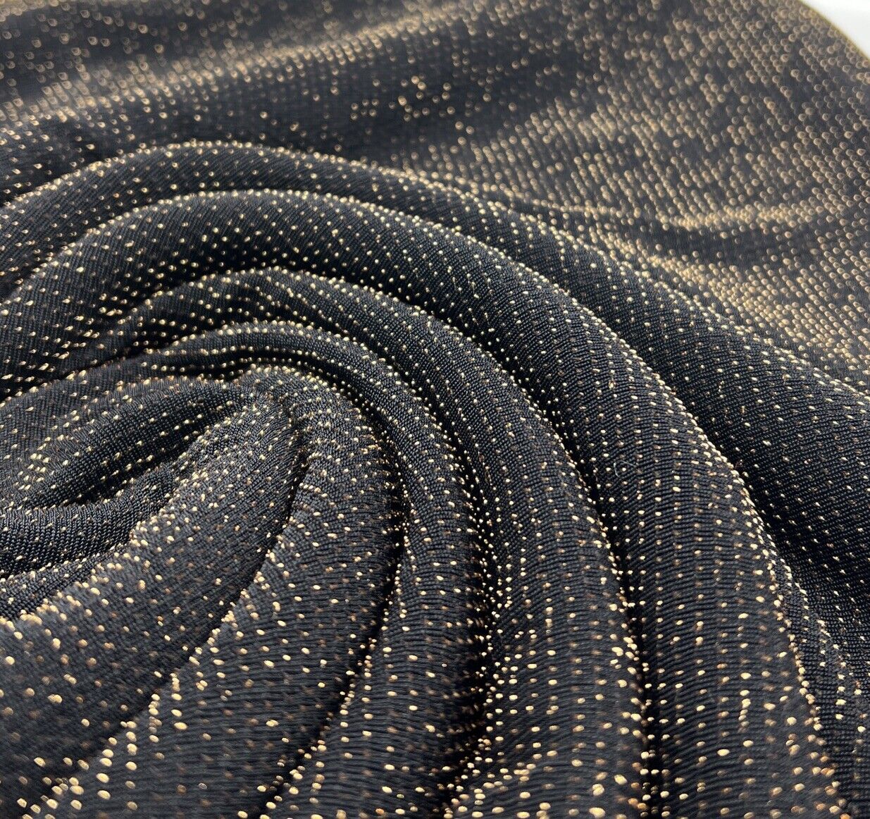 Gold Thread Detail Lurex Sparkle Metallic Stretch Knit Fabric