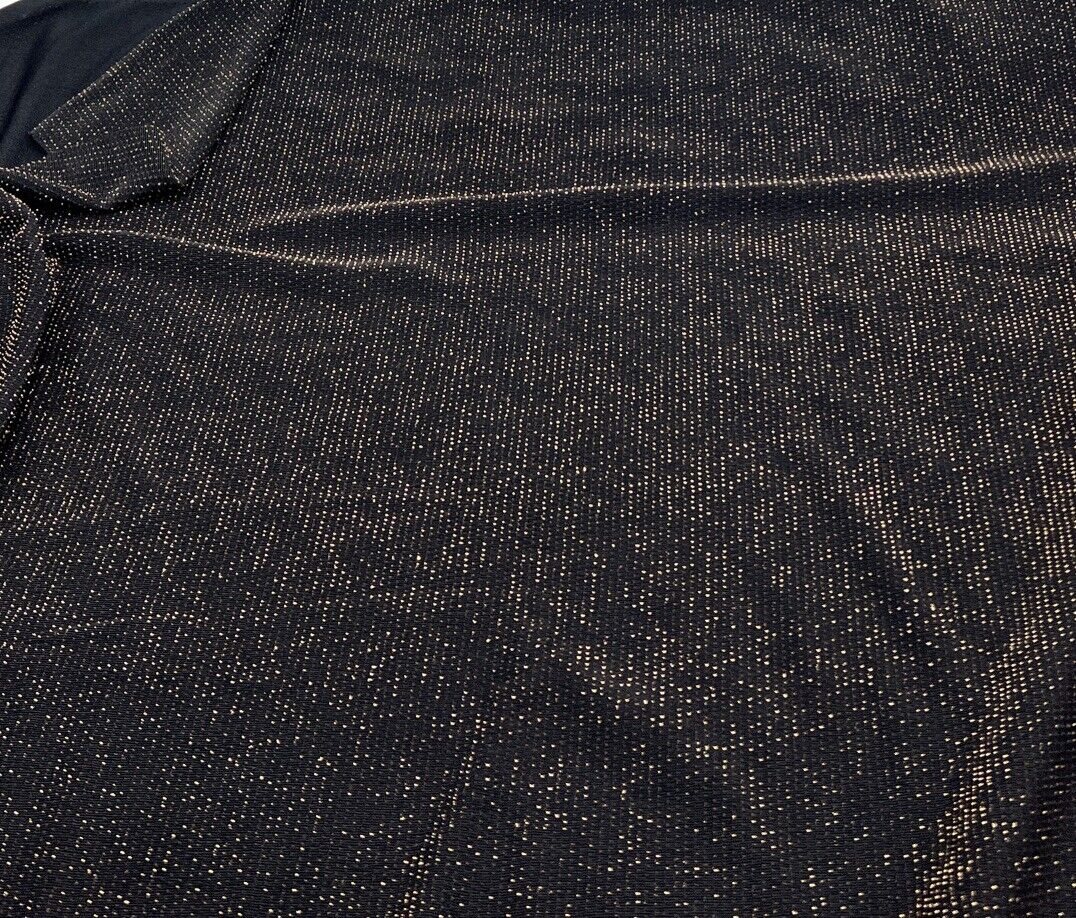 Gold Thread Detail Lurex Sparkle Metallic Stretch Knit Fabric