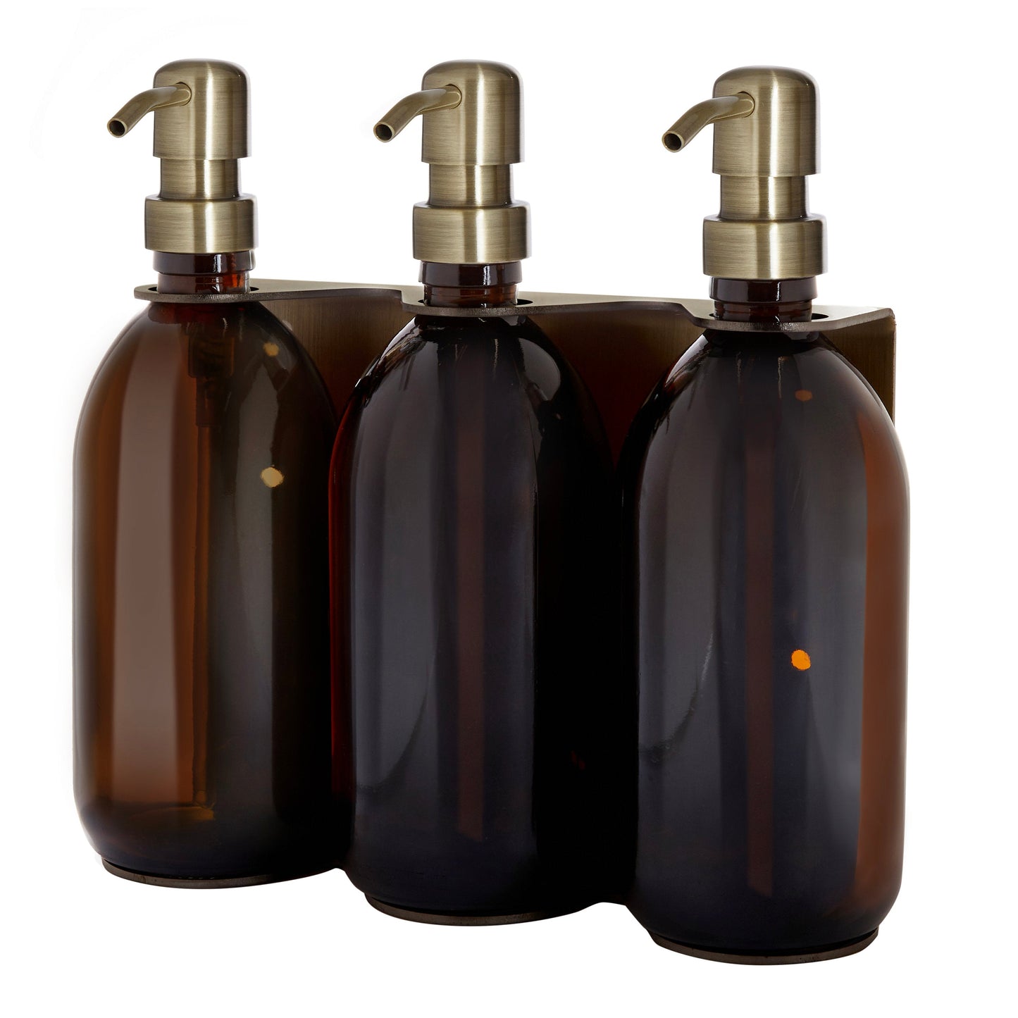 Gold Triple Wall Mounted Soap Dispenser