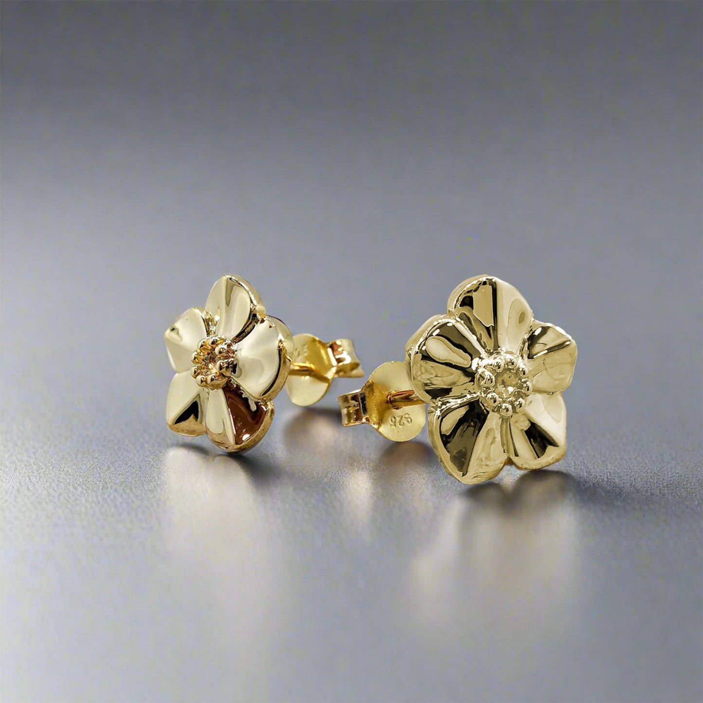 Forget-Me-Not Gold Vermeil Silver Studs