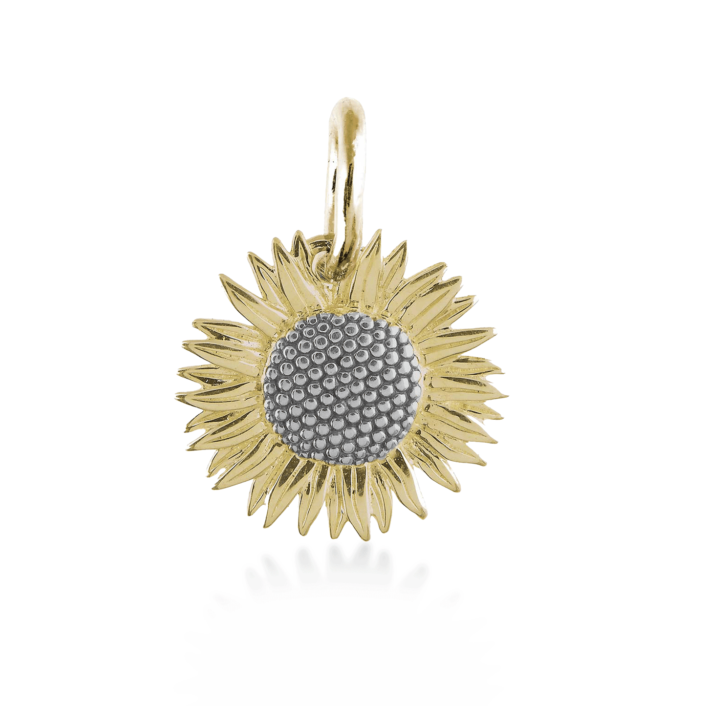 Gold Vermeil Sunflower Silver Charm