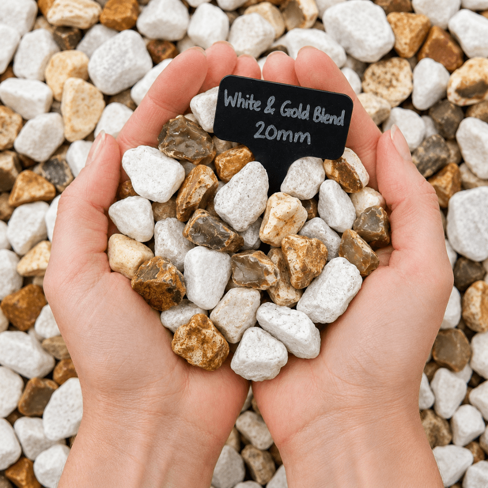 Gold & White Blend Gravel Chippings Bulk Bag