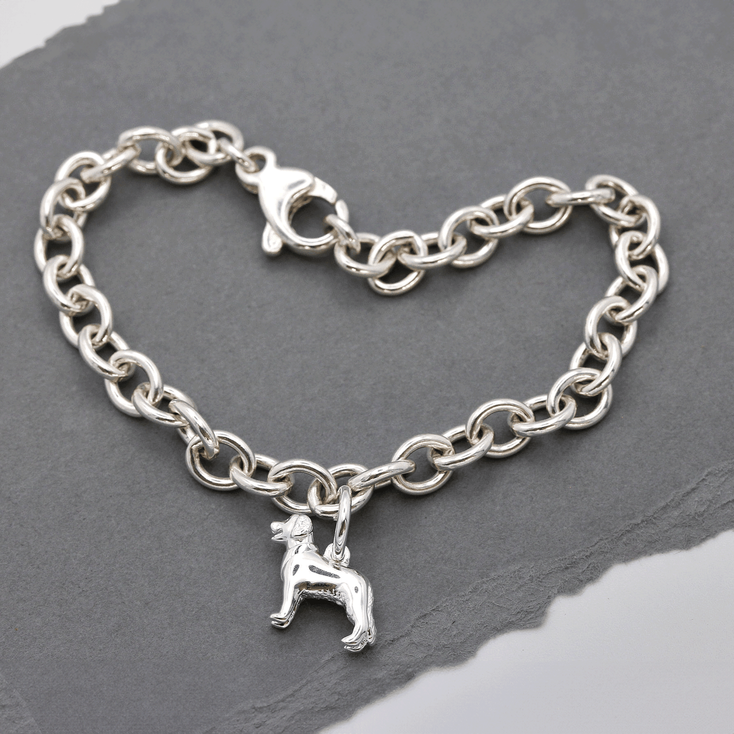 Golden Retriever Silver Dog Charm