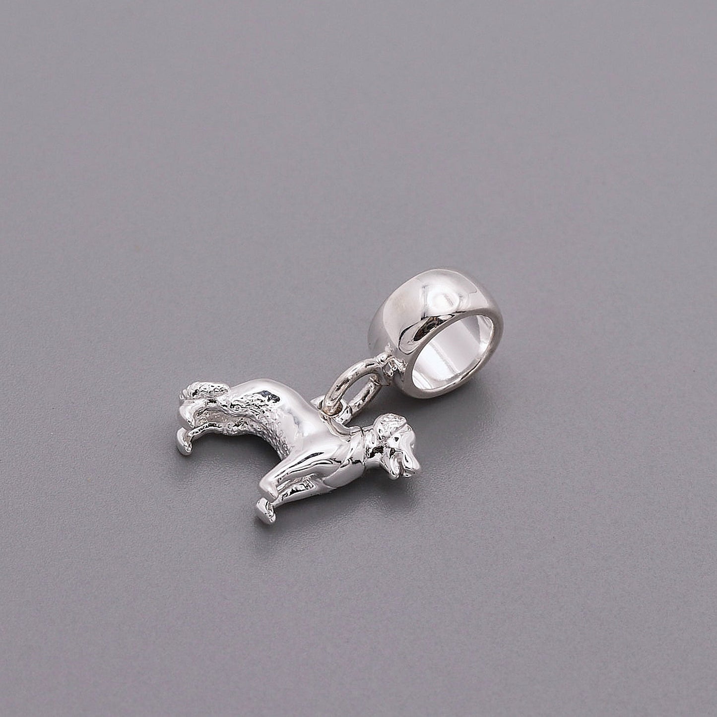 Golden Retriever Silver Dog Charm