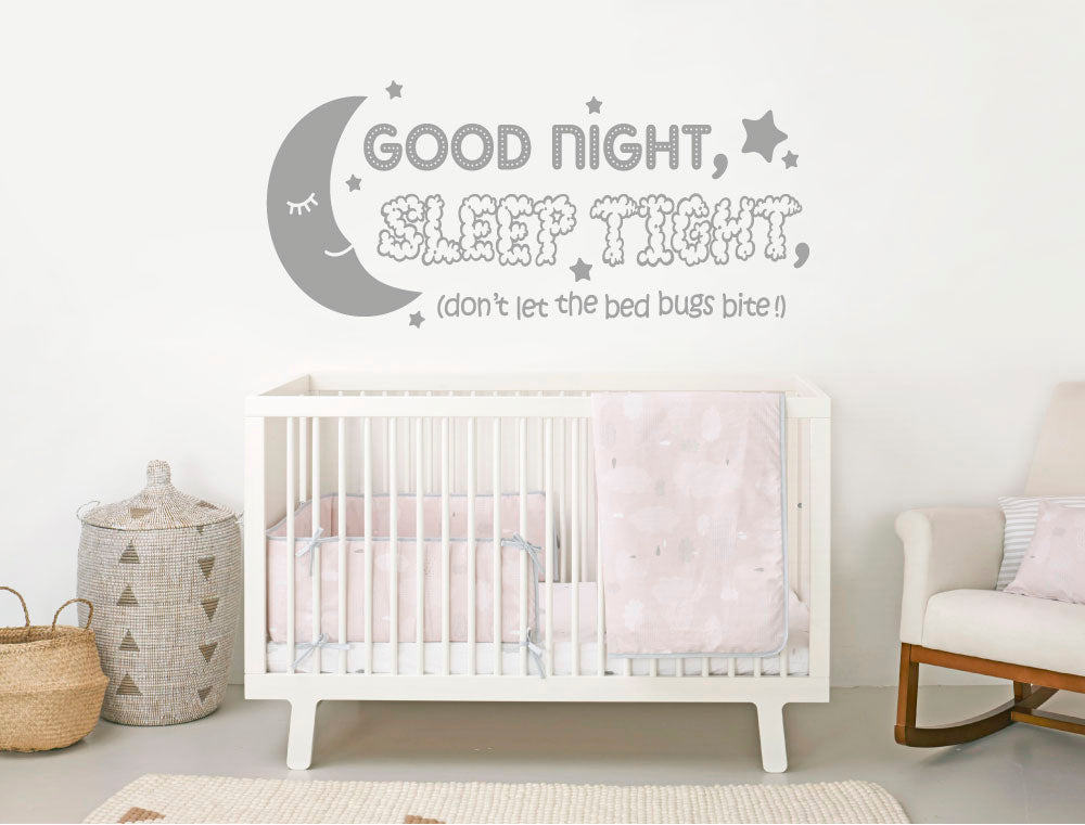 Good Night Sleep Tight Wall Sticker – Elegant Nursery Wall Quote