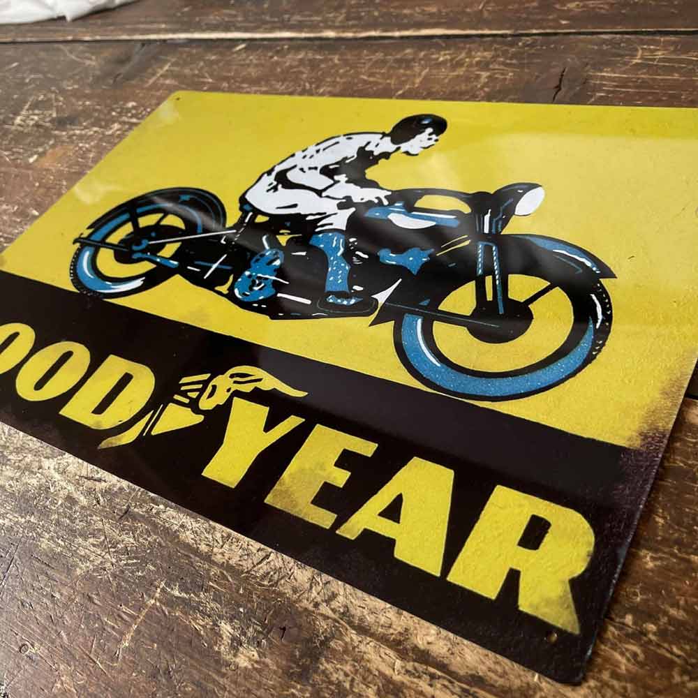 Good Year Motorcycle Tyres Metal Advertising Sign