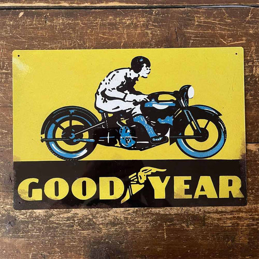 Good Year Motorcycle Tyres Metal Advertising Sign