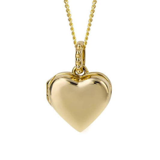 Elements Gold Stippled Bale Heart Locket