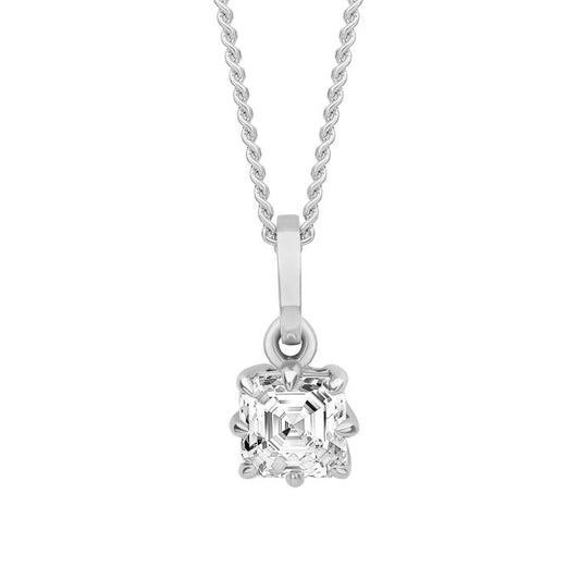 Elements Gold Asscher Cut Solitaire Pendant