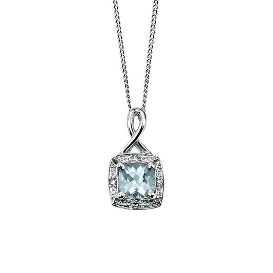 Elements Gold Semi-Precious Twist Pendant with Diamond Surround