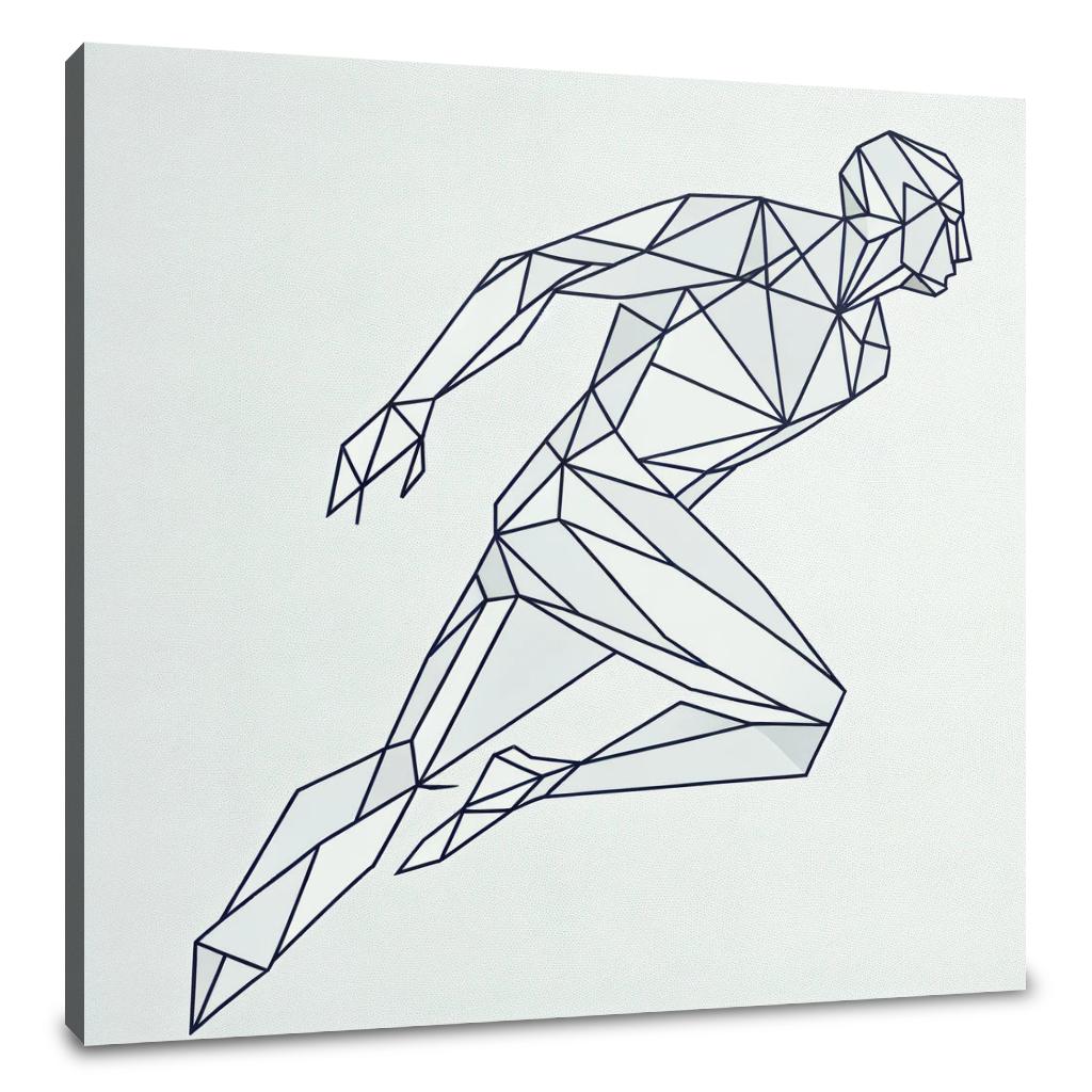 Geometric Human Silhouette Canvas