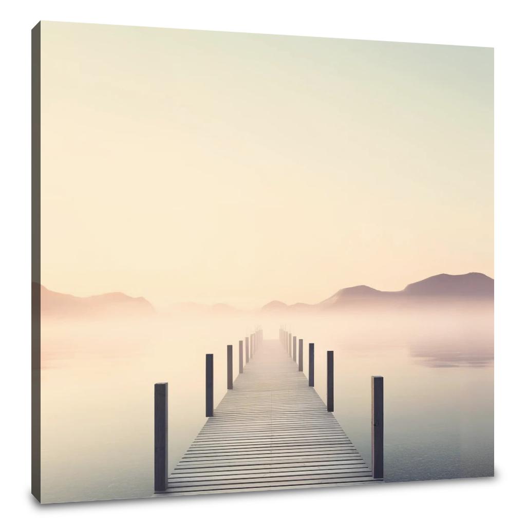 Misty Pier Solitude Canvas