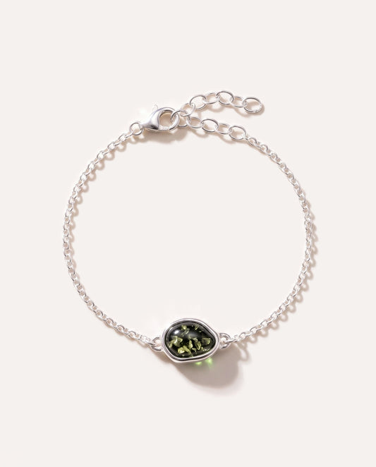 Green Amber ELEMENT Link Chain Bracelet