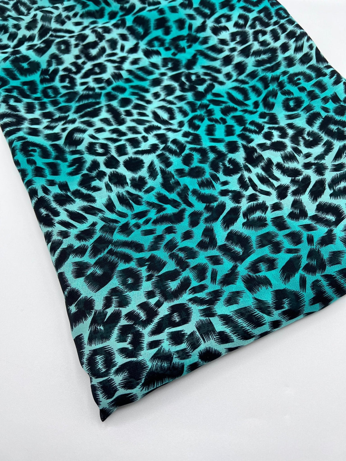 Green Animal Print Non Stretch Chiffon Sheer Dress Bridal Fabric