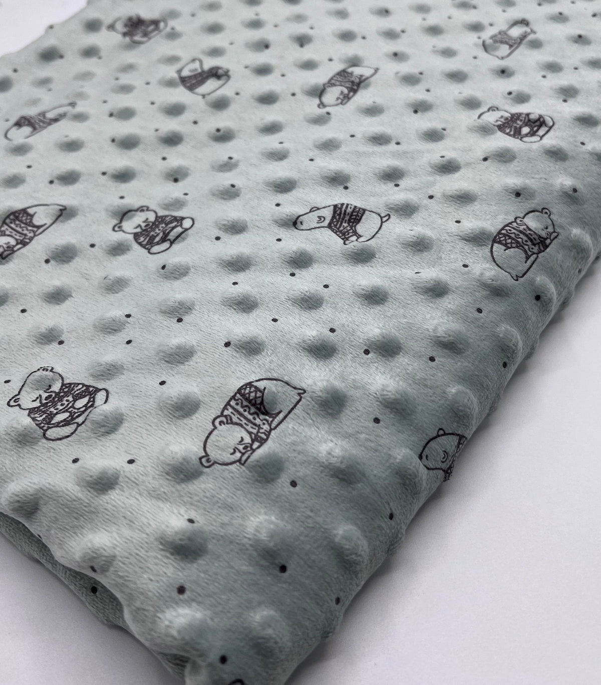Green Bear Luxury Dimple Fleece Fabric Blanket Loungewear