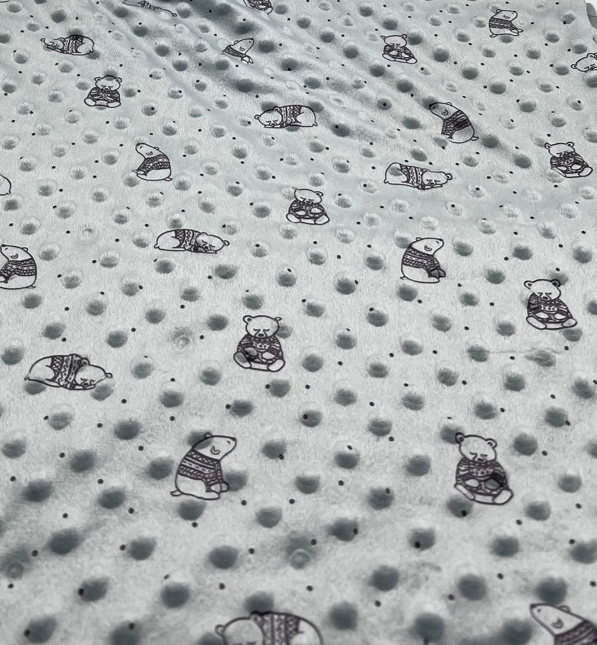 Green Bear Luxury Dimple Fleece Fabric Blanket Loungewear