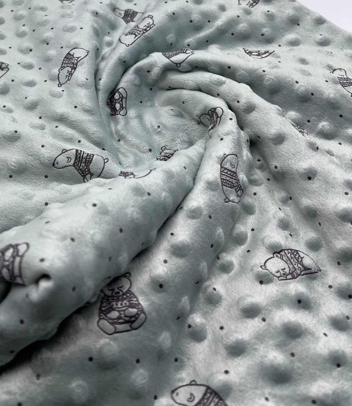 Green Bear Luxury Dimple Fleece Fabric Blanket Loungewear