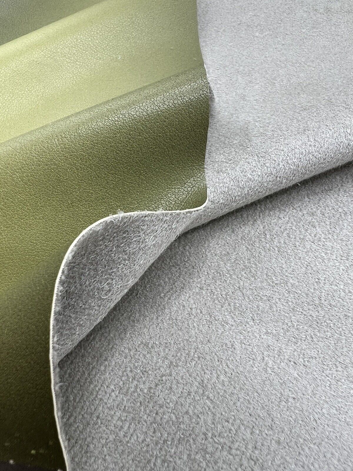 Green Black Faux Leather Leatherette Stretch Fabric