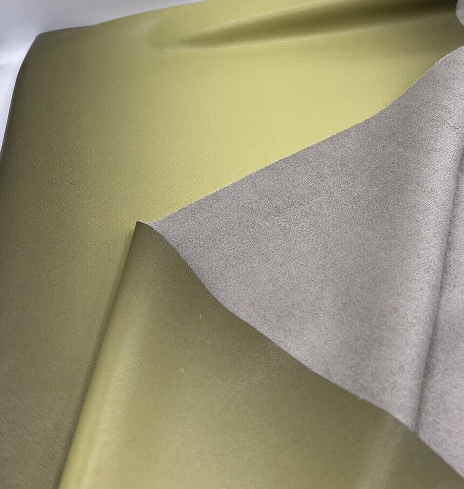 Green Black Faux Leather Leatherette Stretch Fabric