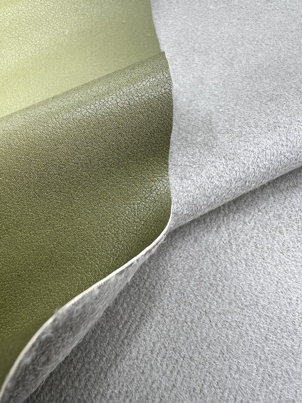 Green Black Faux Leather Leatherette Stretch Fabric