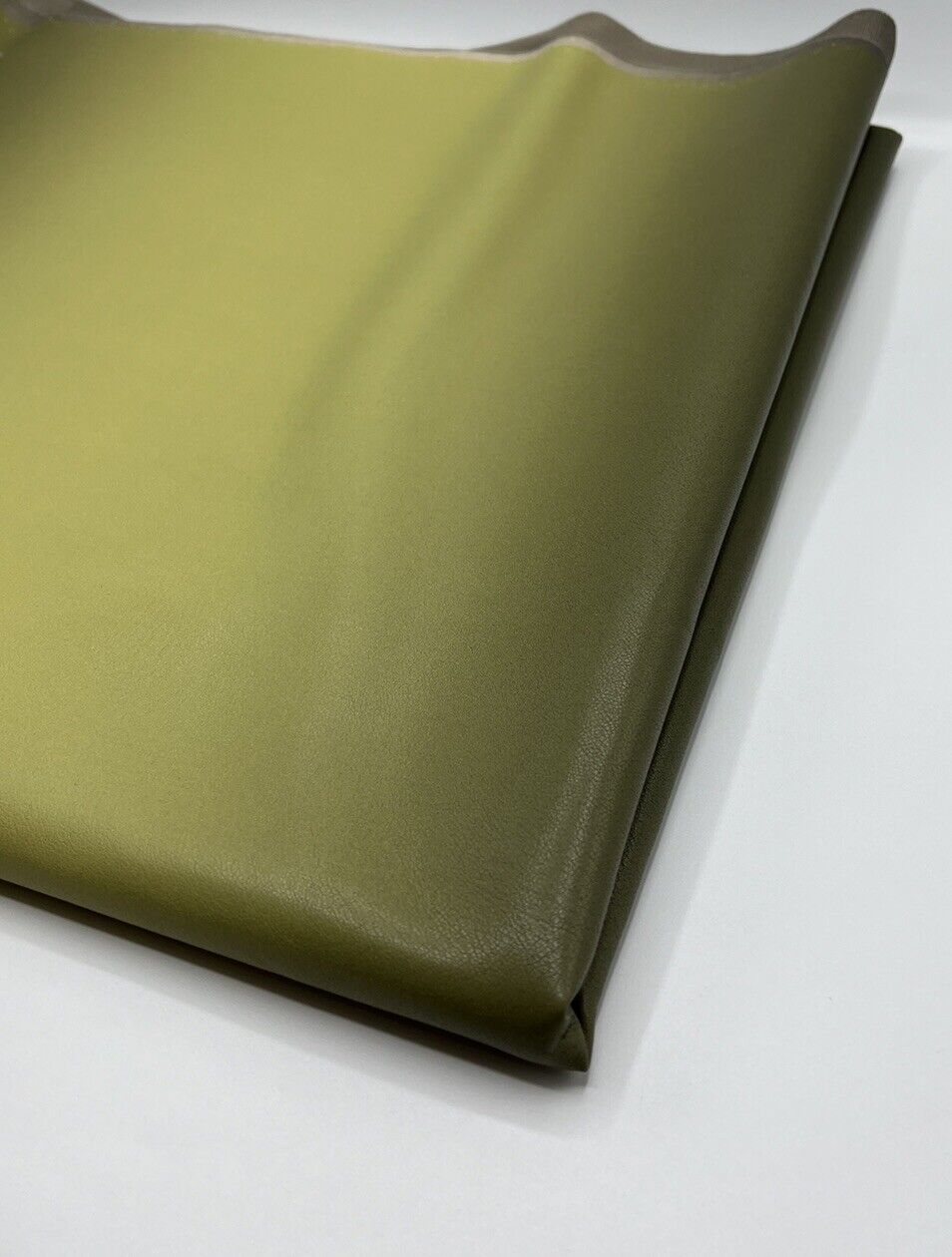 Green Black Faux Leather Leatherette Stretch Fabric