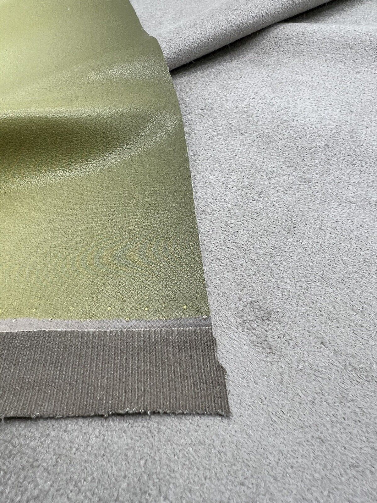 Green Black Faux Leather Leatherette Stretch Fabric