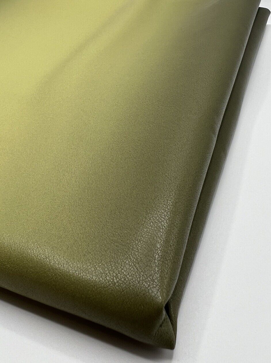 Green Black Faux Leather Leatherette Stretch Fabric