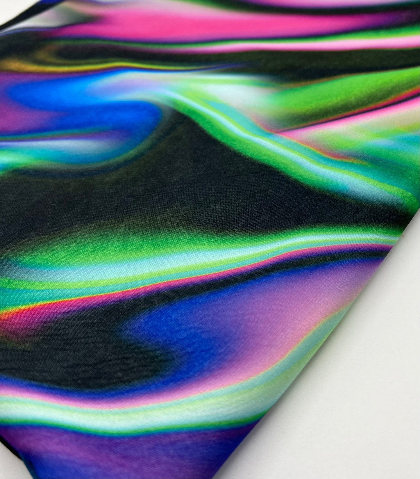 Green Blue Purple Mix Print ITY Fabric 4 Way Stretch