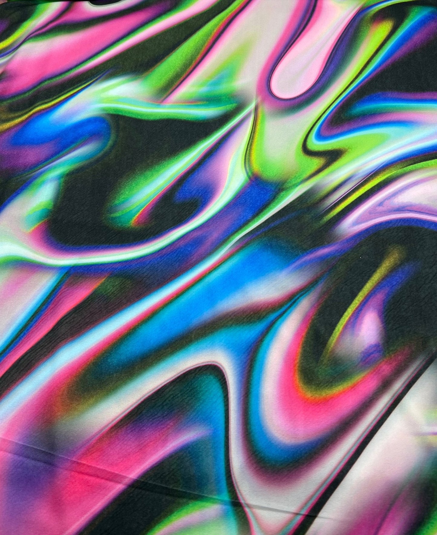 Green Blue Purple Mix Print ITY Fabric 4 Way Stretch