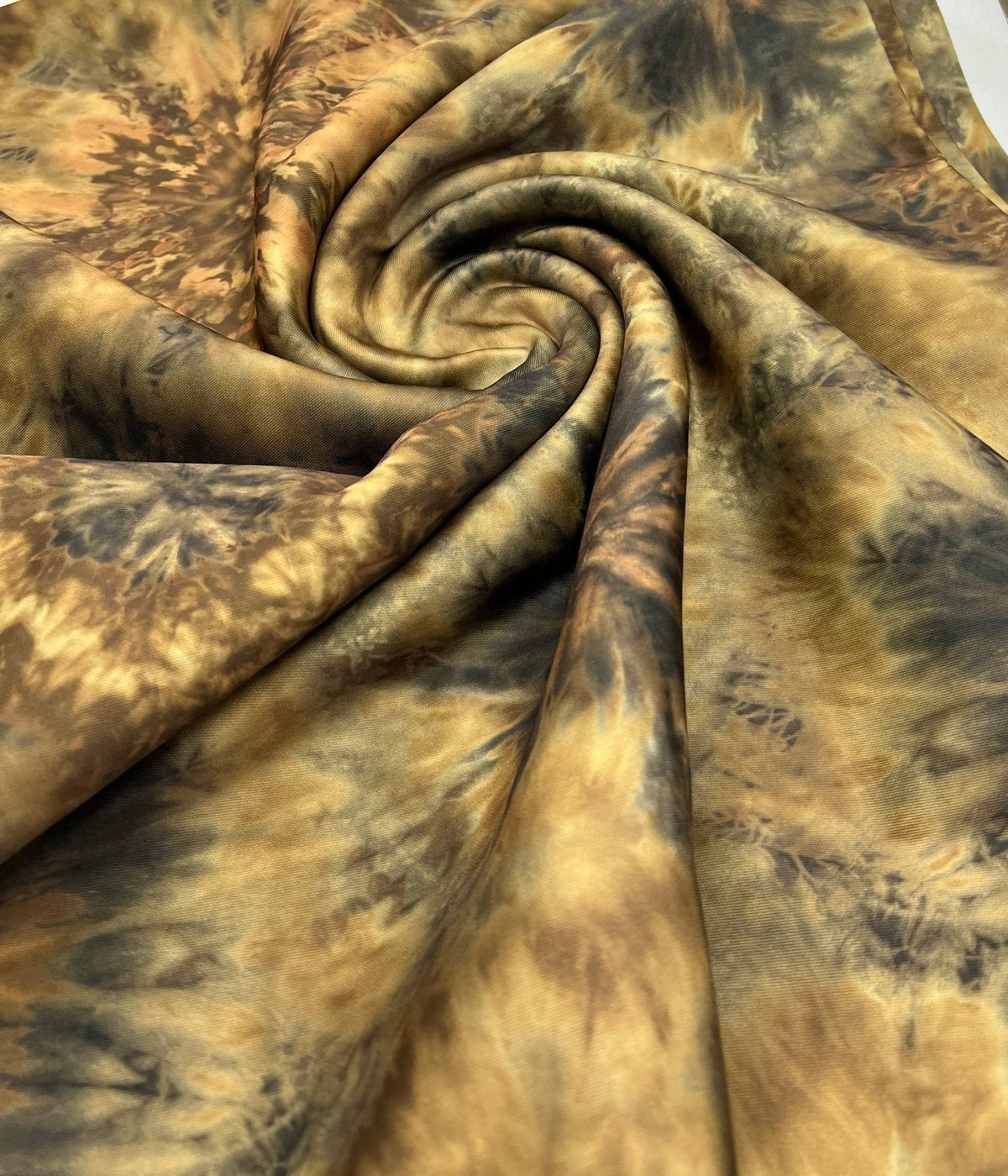 Green Brown Mix Plain Scuba Fabric